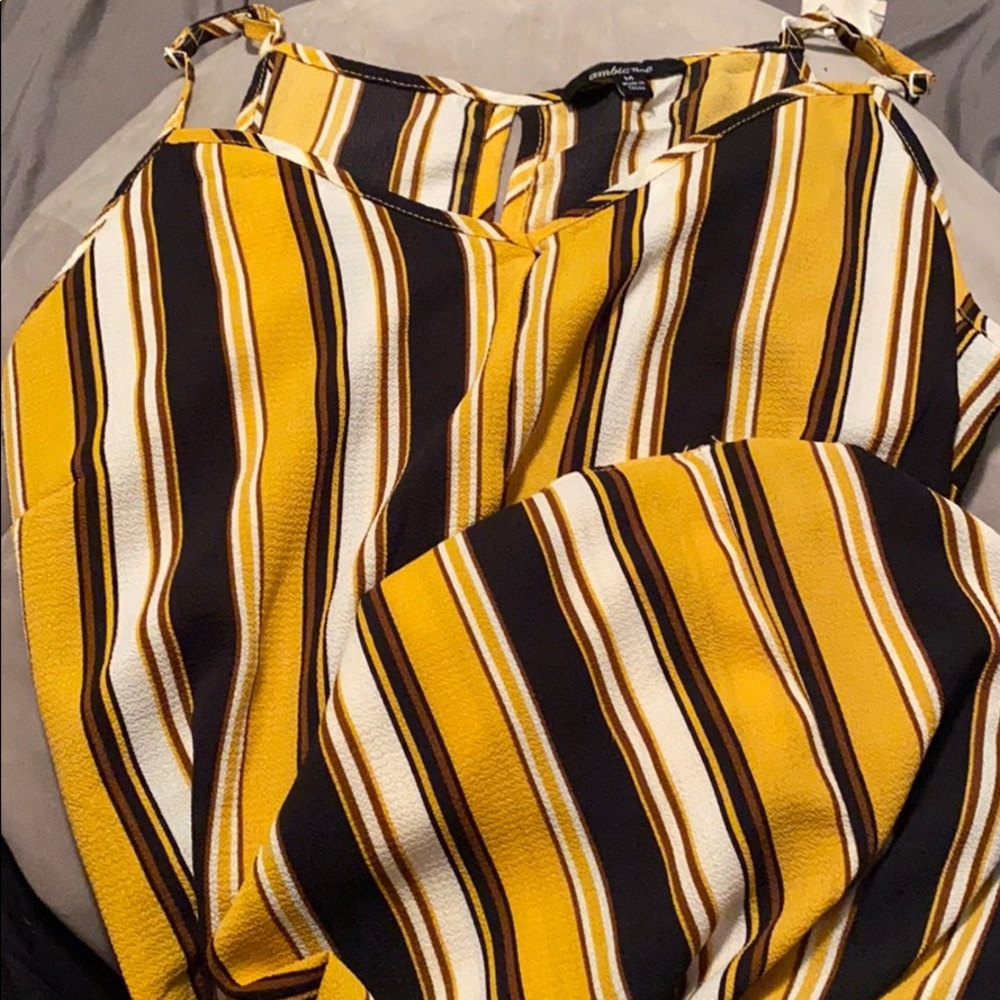 Yellow black and white jumpsuit